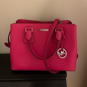 Pink Michael kors camille bag with strap